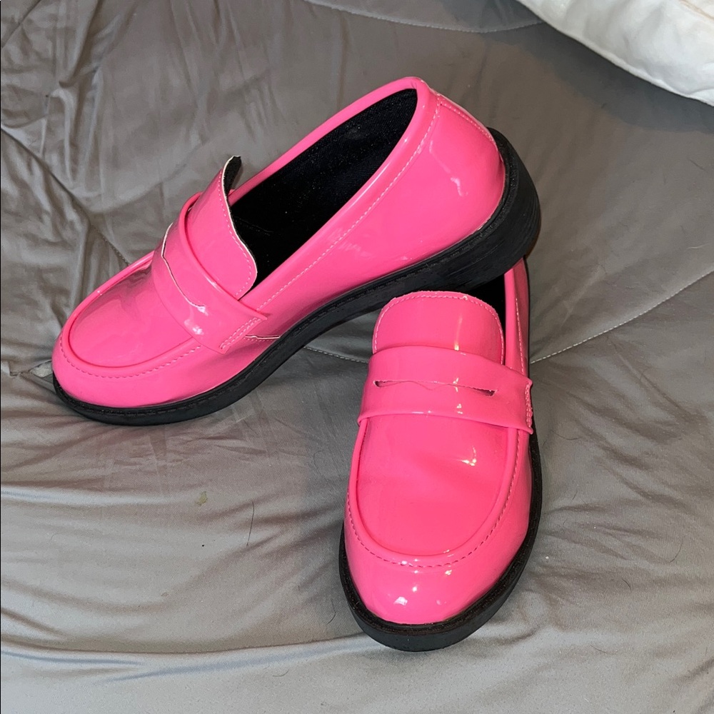 Pink Patent Leather Loafers